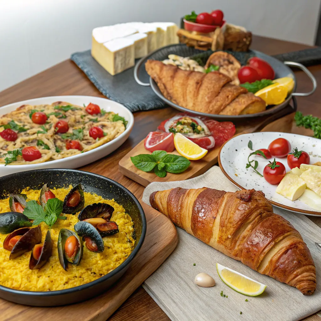 Assortment of European dishes